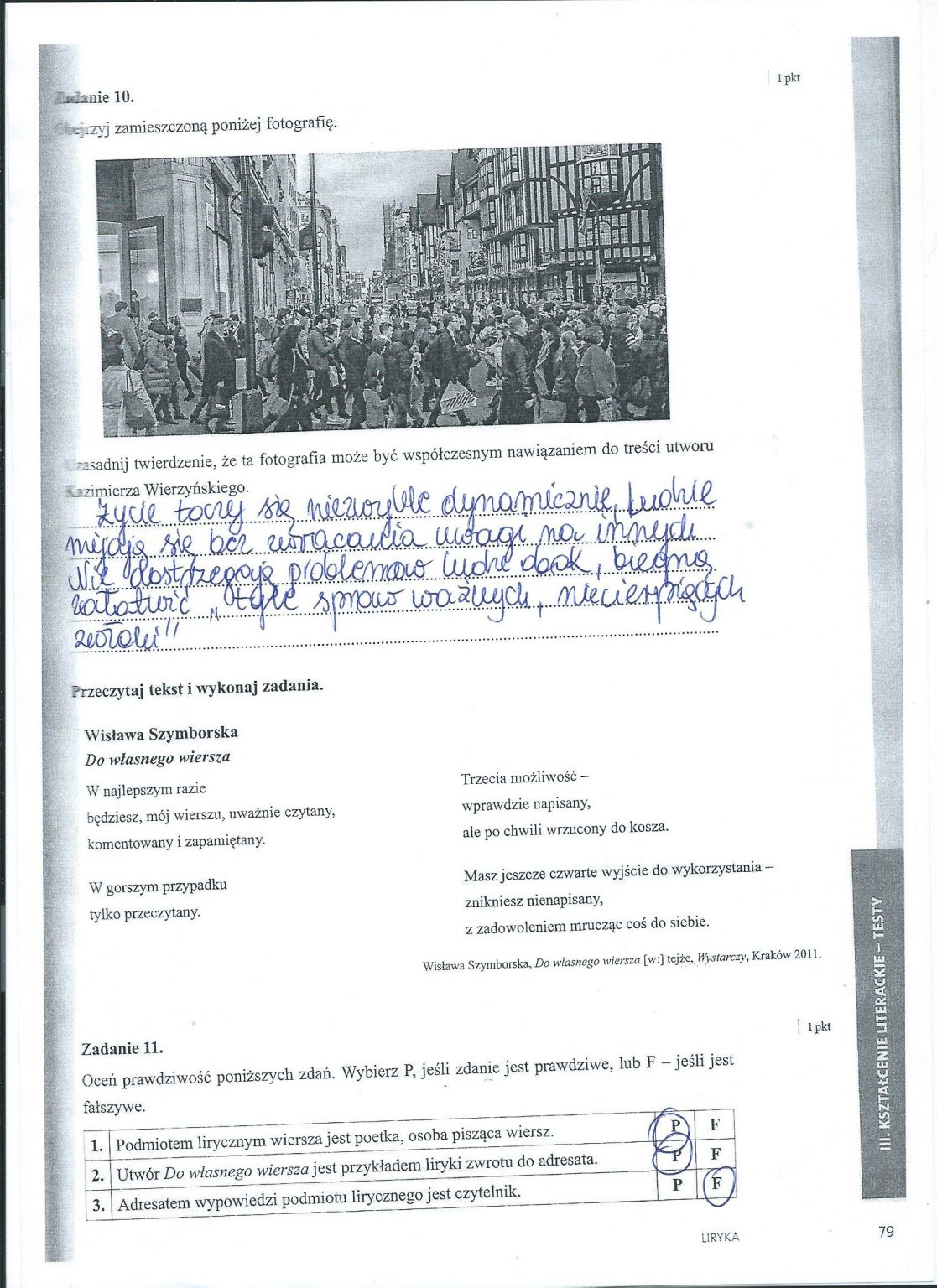 Test z liryki [klasa VIII]